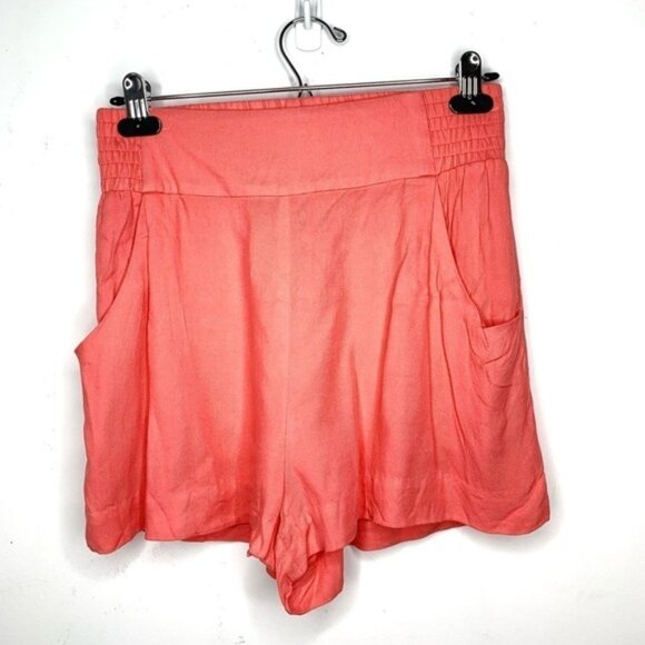 Aritzia Talula Shorts High Rise Waist elastic waistband Coral Pink Flowy Small - Picture 8 of 16